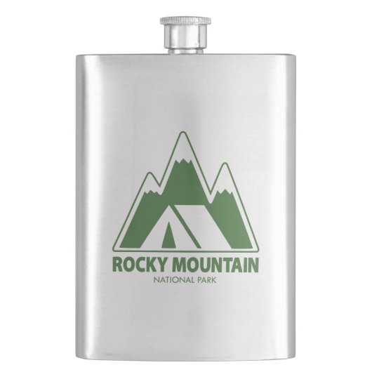 Rocky Mountains National Park Mountains Camping Flachmann (Vorderseite)