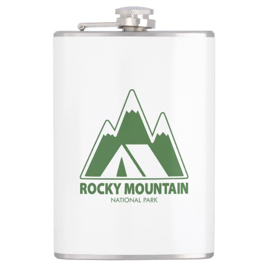 Rocky Mountains National Park Mountains Camping Flachmann (Vorderseite)