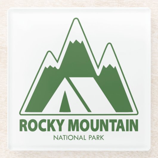 Rocky Mountains National Park Mountains Camping Glasuntersetzer (Vorderseite)