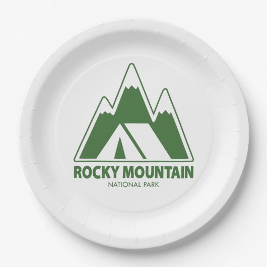 Rocky Mountains National Park Mountains Camping Pappteller (Vorderseite)