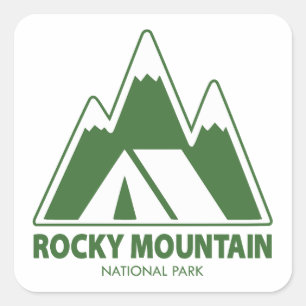 Rocky Mountains National Park Mountains Camping Quadratischer Aufkleber