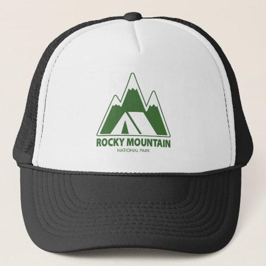 Rocky Mountains National Park Mountains Camping Truckerkappe (Vorderseite)