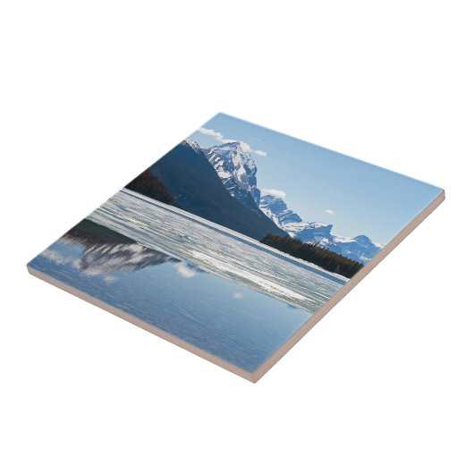 Rocky Mountains Reflektion in Maligne Lake Fliese (Seite)