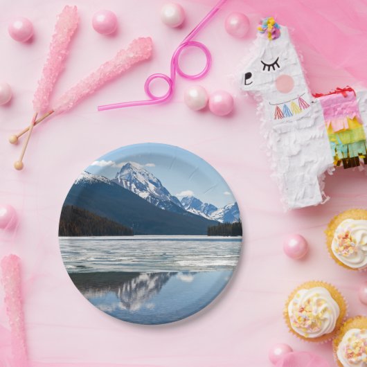 Rocky Mountains Reflektion in Maligne Lake Pappteller (Party)