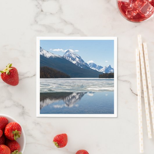 Rocky Mountains Reflektion in Maligne Lake Serviette (Beispiel)