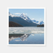 Rocky Mountains Reflektion in Maligne Lake Serviette (Vorderseite)