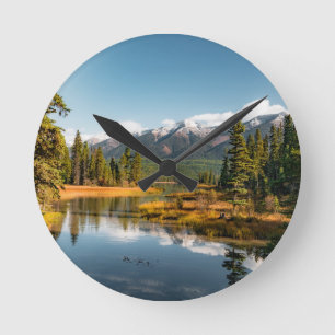 Rocky mountains round clock runde wanduhr