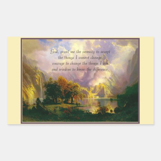 Rocky Mountains Sereity Gebet Rechteckiger Aufkleber (Vorderseite)