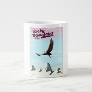Rocky Mountains USA Vintage Reiseplakat Jumbo-Tasse