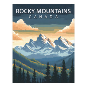 Rocky Mountains – Vintage Reiseplakat von Kanada Fotodruck