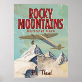 Rocky Mountains Vintage Reiseposter Poster (Vorne)