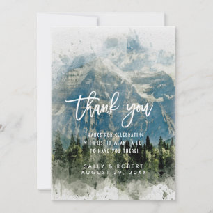 Rocky Mountains Wald rustikale Hochzeit Dankeskarte