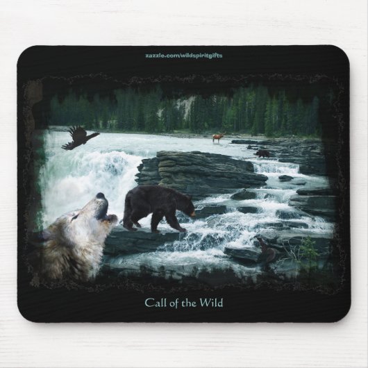 Rocky Mountains Wasserfall & Wildlife Mousepad (Vorne)
