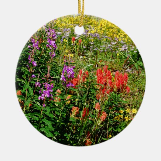 Rocky Mountains-Wildblumen Keramik Ornament (Vorne)