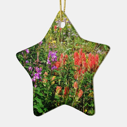 Rocky Mountains-Wildblumen Keramik Ornament (Links)