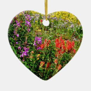 Rocky Mountains-Wildblumen Keramik Ornament