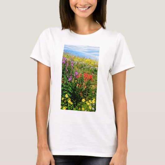 Rocky Mountains-Wildblumen T-Shirt (Vorderseite)