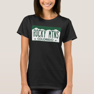 Rocky Mtns Colorado Lizenzplatte T-Shirt