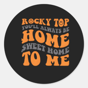 Rocky Oben werden Sie immer Zuhause Sweet Zuhause  Runder Aufkleber