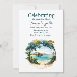 Rocky Ocean Circle Beerdigung Feier des Lebens Einladung