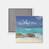 Rocky Ocean Waves Cancun Mexico Beach Magnet (Vorderseite/Rückseite)