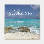 Rocky Ocean Waves Cancun Mexico Beach Magnet (Vorne)