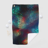 Rocky- oder Aluminiumfolie unter blauem und rotem Golfhandtuch (Insitu)