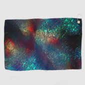 Rocky- oder Aluminiumfolie unter blauem und rotem Golfhandtuch (Horizontal)