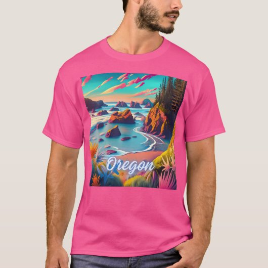 Rocky-Oregon-Küste T-Shirt (Vorderseite)
