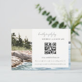 Rocky Pine Mountain Seascape Hochzeit QR Code UAWG Begleitkarte (Stehend Vorderseite)