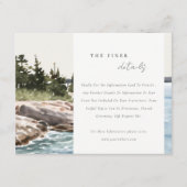 Rocky Pine Mountain Seascape Hochzeiten Details Begleitkarte (Vorderseite)