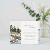 Rocky Pine Mountain Seascape Hochzeiten Details Begleitkarte (Stehend Vorderseite)