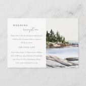 Rocky Pine Mountain Seascape Hochzeitsempfang Begleitkarte (Vorderseite)