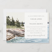 Rocky Pine Mountain Seascape Weekend Party Einladung (Vorderseite)