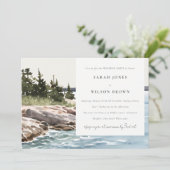 Rocky Pine Mountain Seascape Weekend Party Einladung (Stehend Vorderseite)