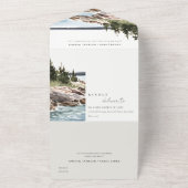 Rocky Pine Mountain Wasserfarbe Seascape Hochzeit All In One Einladung (Außenbereich)