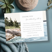 Rocky Pine Mountain Wasserfarbe Seascape Hochzeit Dankeskarte