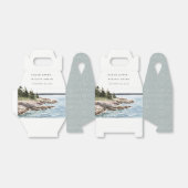 Rocky Pine Mountain Wasserfarbe Seascape Hochzeit Geschenkschachtel (Ungefaltet)