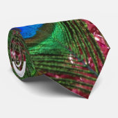 Rocky Pink Peacock Feather Krawatte (Gerollt)