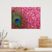 Rocky Pink Peacock Feather Poster (Küche)