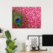 Rocky Pink Peacock Feather Poster (Heimbüro)