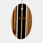 Rocky Point Hawaiian Engineered FauxWood Surfboard Keramik Ornament (Rechts)