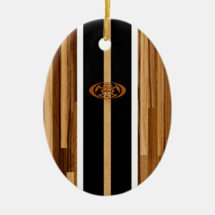Rocky Point Hawaiian Engineered FauxWood-Surfbrett Keramik Ornament