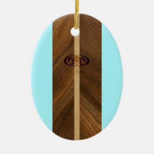Rocky Point Hawaiianisches Faux-Holz-Surfbrett Keramik Ornament