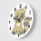 Rocky Raccoon Große Wanduhr (Winkel)