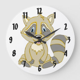 Rocky Raccoon Große Wanduhr