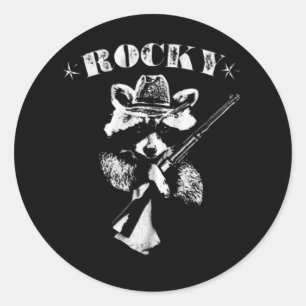 Rocky Racoon Runder Aufkleber