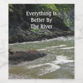 Rocky River Landscape Foto Camping Rustikal Außenb Weinetikett (Einzelnes Label)