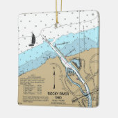 Rocky River Ohio Nautical Chart Keramikornament (Links)