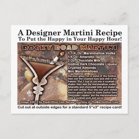 Rocky Road Martini Rezept Postkarte (Vorderseite)